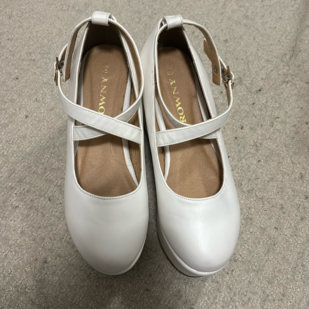Browny White Lolita Platform Shoes